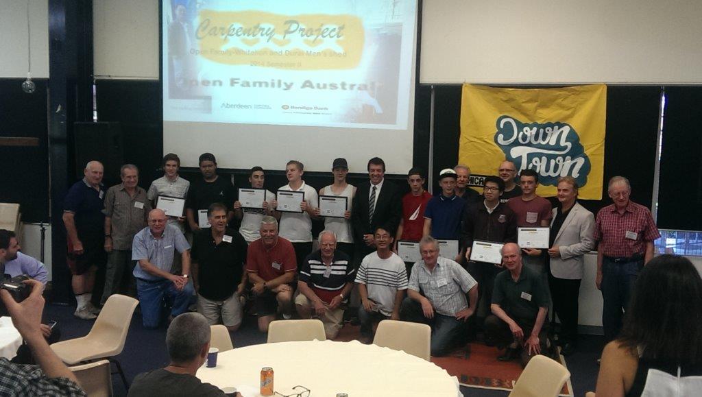With 2015 Graduates from the Dural Men’s Shed carpentry course