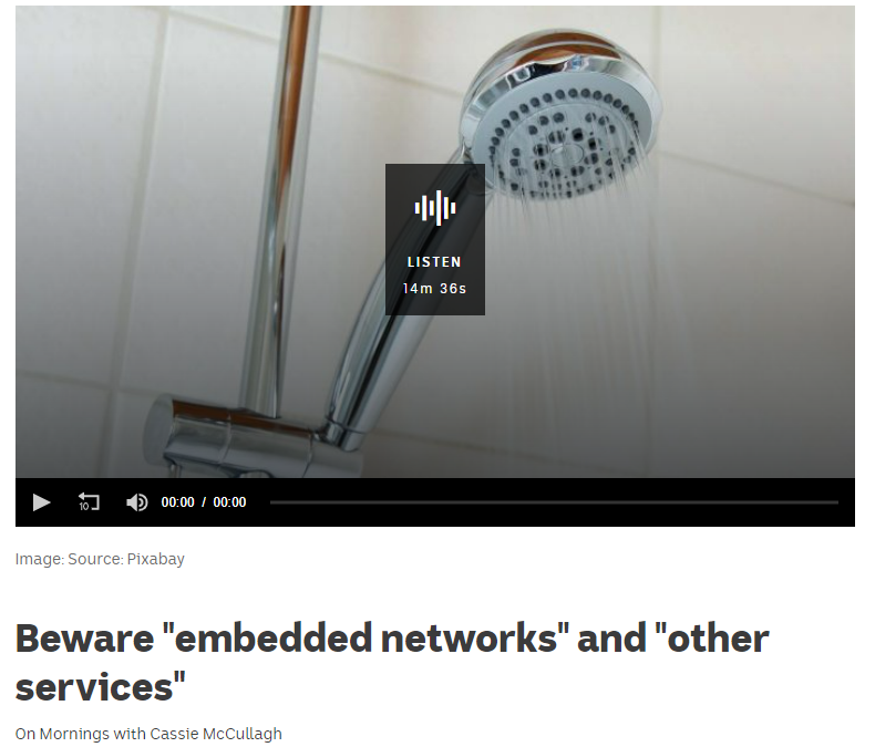 ABC Radio interview: Beware “embedded networks” and “other services” – On Mornings with Cassie McCullagh 17 May 2022